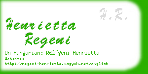 henrietta regeni business card